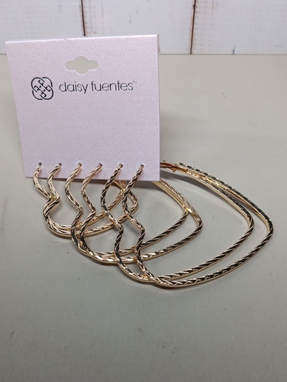 Daisy Fuentes Gold Tone Multi-Hoop Earring Set of 3